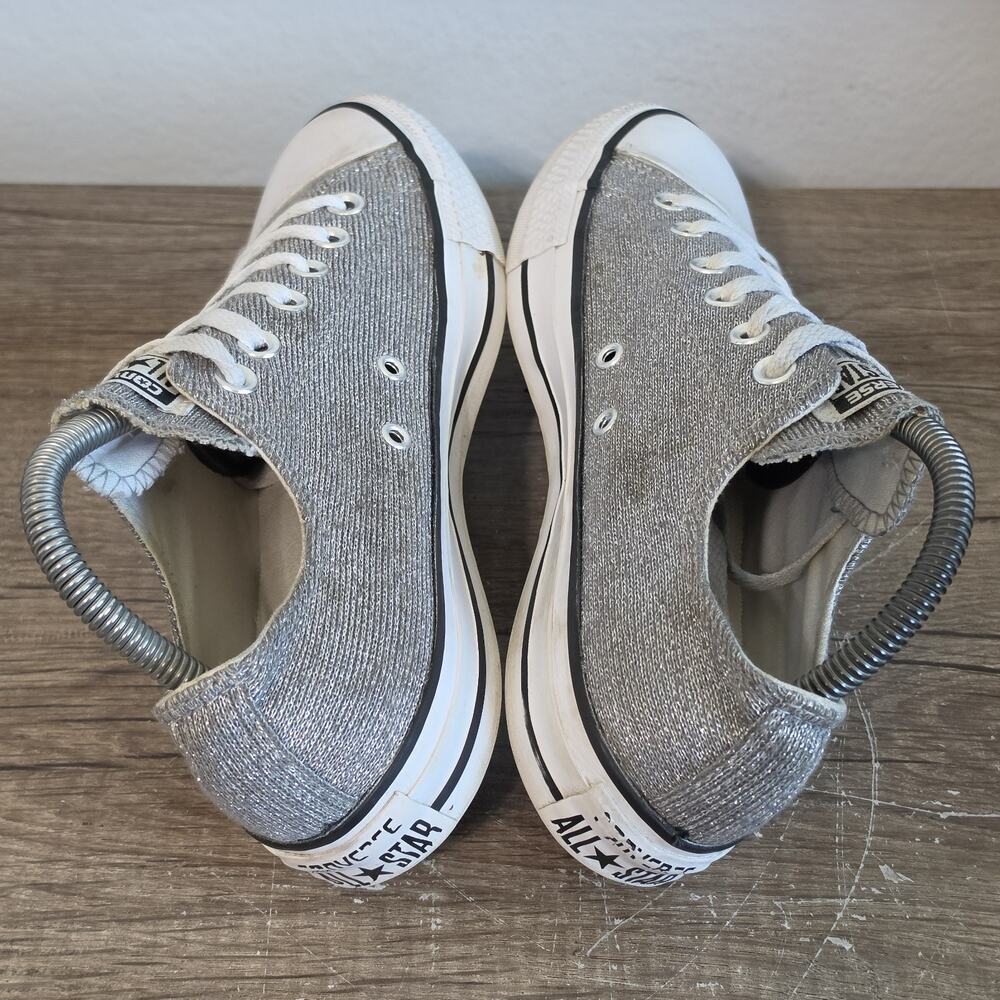 Converse Chuck Taylor All-Star Low Top Sneakers Shoes Size 8 Metallic Silver - Picture 5 of 9